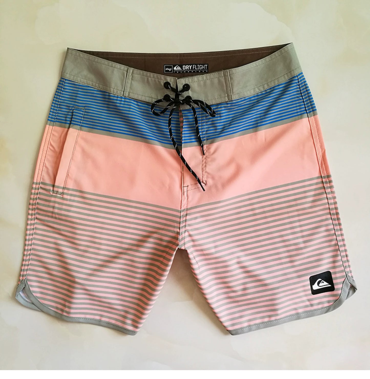 Quiksilver Beach Pants Shorts Swimming Trunks Loose Quick-Drying Thin Stripes K-style Summer Export Men's Swimming Trunks