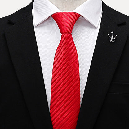 Red Zipper Wedding Suit Business Tie