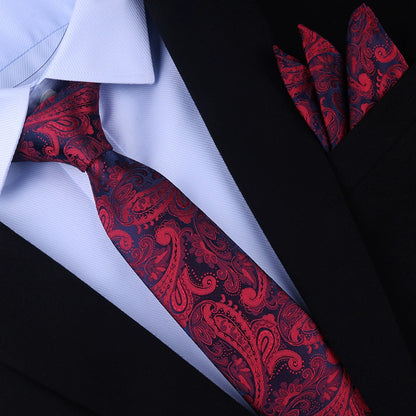 Red Zipper Wedding Suit Business Tie