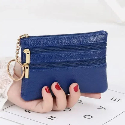 PU Leather Money Coin Purse 2024 New with Key Ring Waterproof Pocket Purse Zipper Wear-resistant Credit Card Holoder Male Women