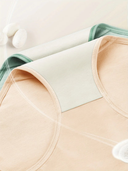 4 pcs High Waisted Tummy Tuck Women's Panties Breathable Cotton Hip Tuck Triangle Pants Comfortable Body Shaping