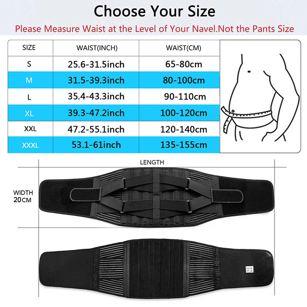 Double Pull Back Lumbar Support Belt Waist Orthopedic Corset Men Women Spine Decompression Waist Trainer Brace Back Pain Relief San Remo Shops