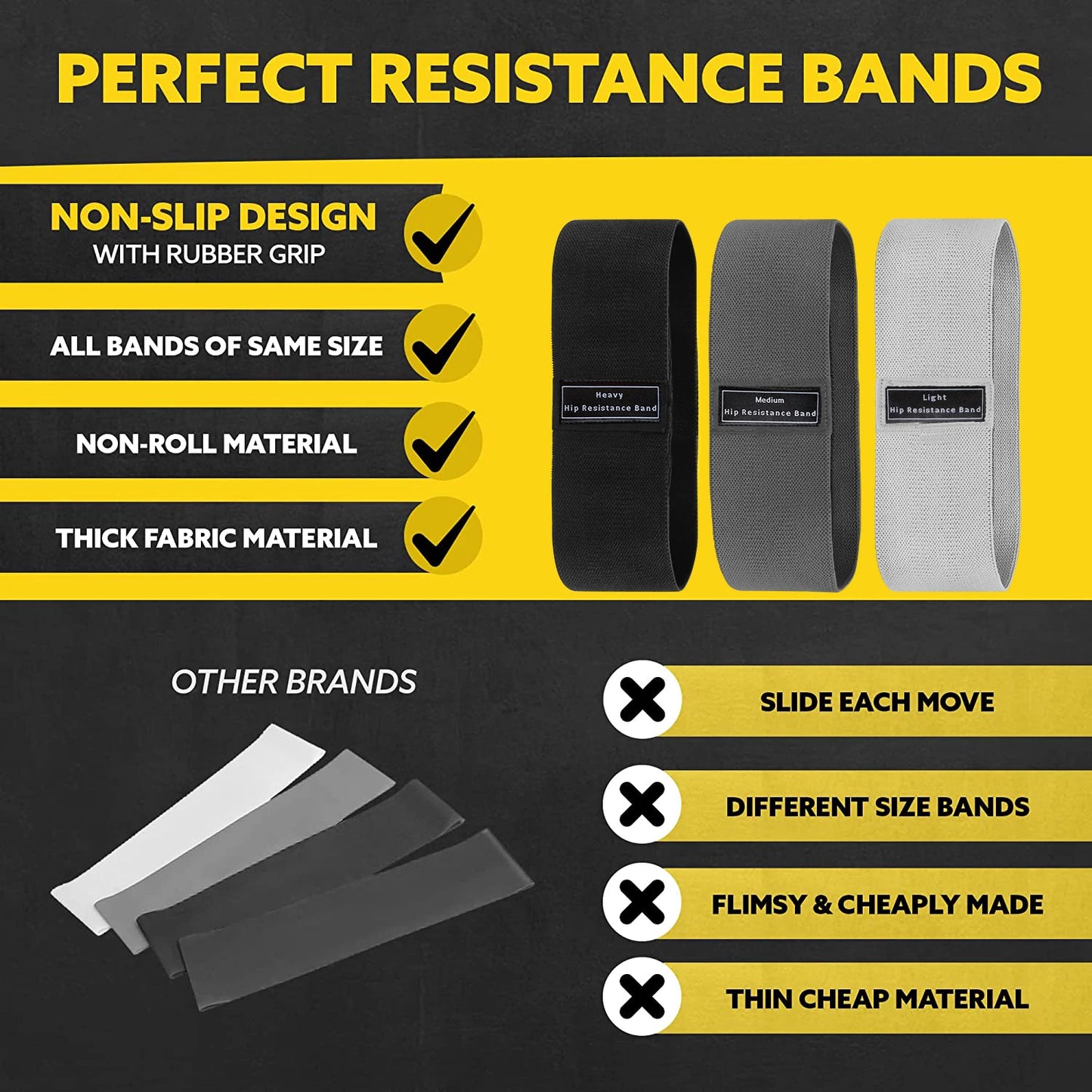 Fabric Resistance Elastic Booty Bands Squat glute workout Non-slip trainer thick band Stretch Fitness Strips Loops Yoga Equipmet San Remo Shops