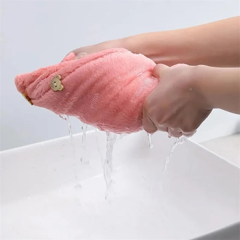 Women Hair Drying Hat Quick-dry Hair Towel Cap Hat Microfiber Solid Towel Cap Super Absorption Turban Hair Dry Cap Bath Hat San Remo Shops