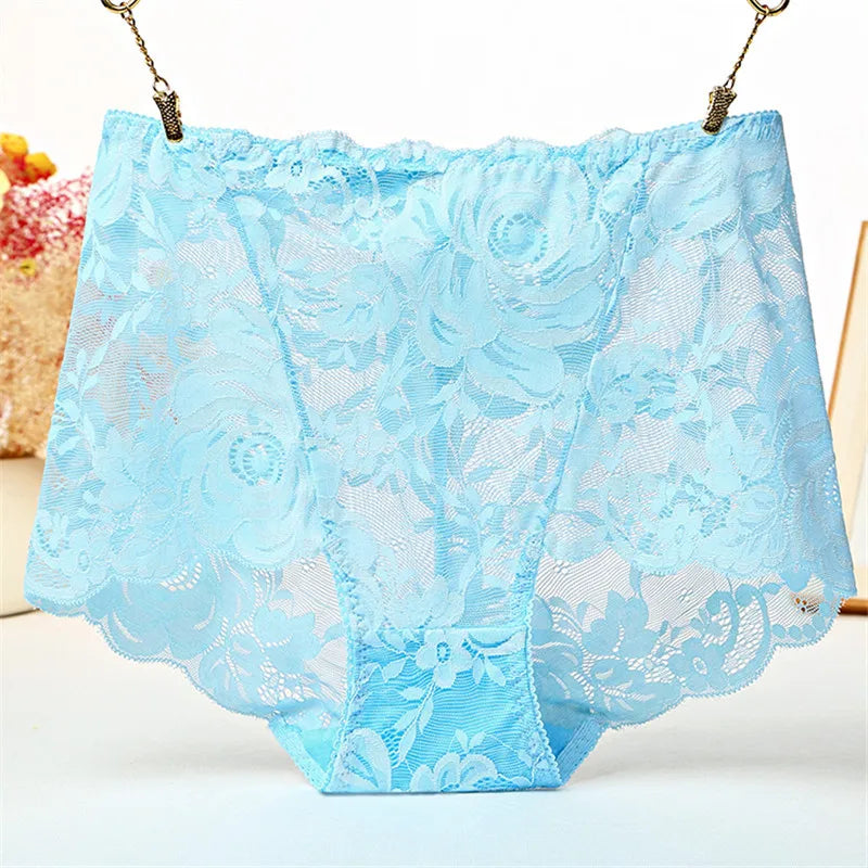 No Trace  Lady Intimates  Underwear Women Panties Plus Size 7XL 150kg Soft Lace Transparent Hollow Sexy Panties Lingerie San Remo