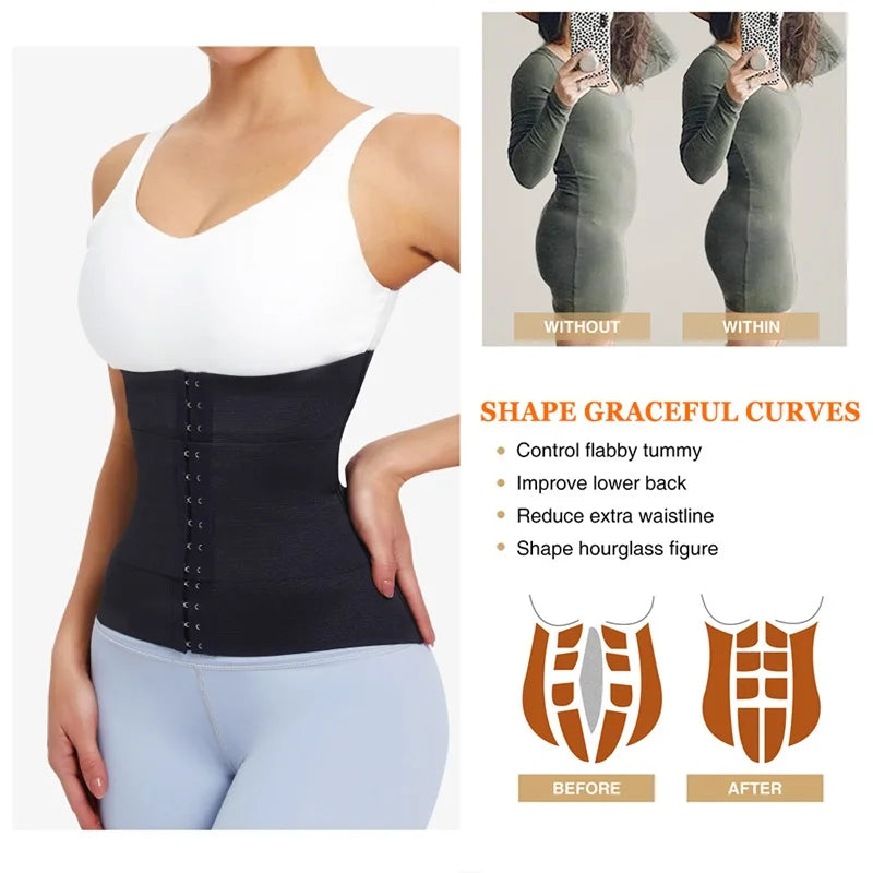 MiiOW Waist Trainer Corset Women Binders Shapers Tummy Wrap Body Shapewear Slimming Belt Flat Belly Workout Postpartum Girdle