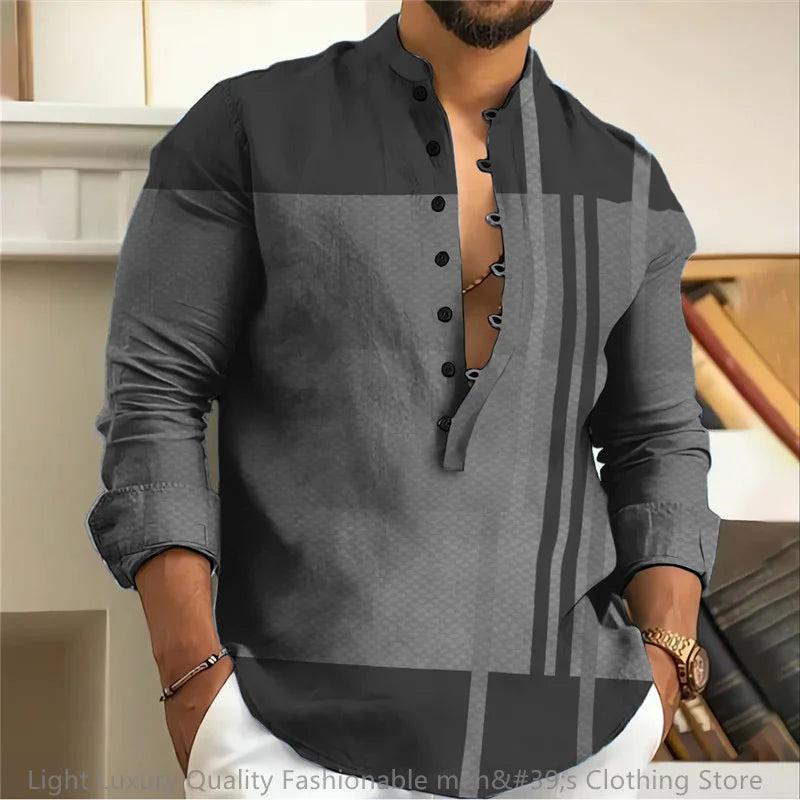 Men's Linen Long-Sleeve Shirt