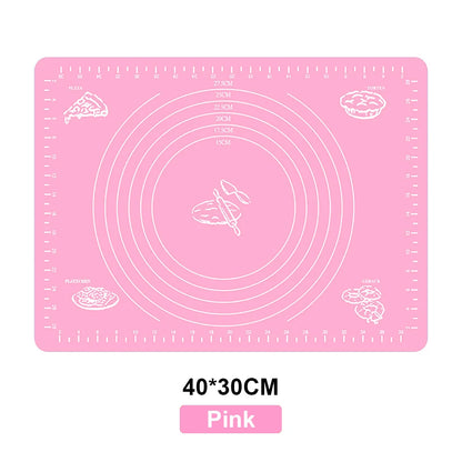 Tapete de silicona para amasar masa, tapete de silicona para hornear, pizza, pasteles, masa, repostería, cocina, parrilla, utensilios para hornear, tapete de mesa, hoja de almohadilla