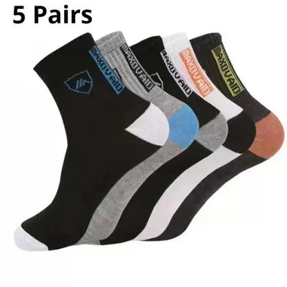 5 Paar Herren Sportsocken für April und Herbst, Sommer, Freizeit, schweißabsorbierend, bequem, dünn, atmungsaktiv, Basketball, Meias