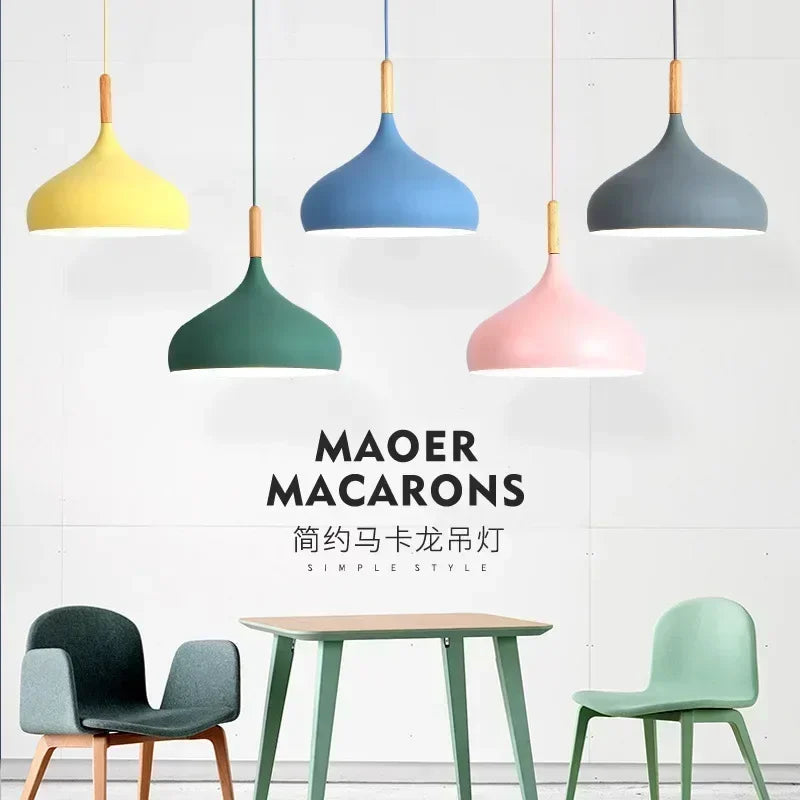 Multicolour Lustre Pendant Lights dia 16/17/24cm Restaurant Wood Hanging lighting Light Fixtures Modern E27 LED Loft Hanglamp San Remo Shops