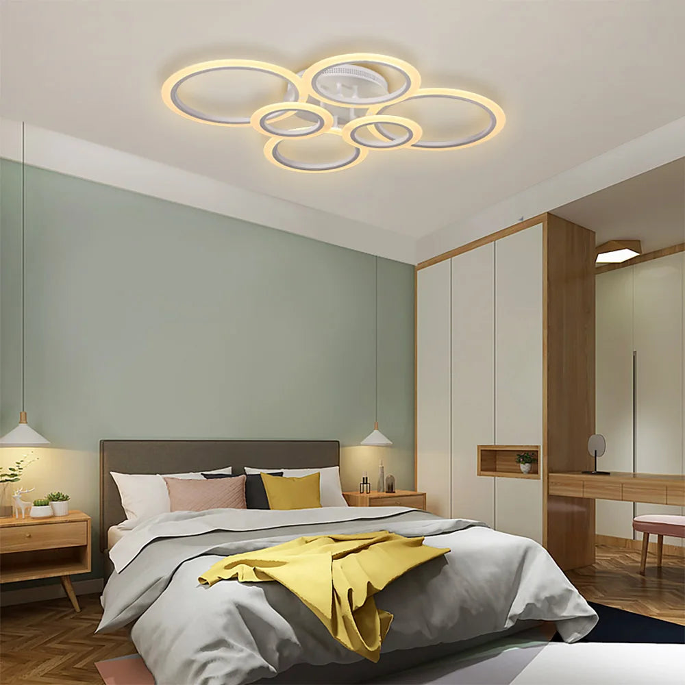 Modern LED Ceiling Lights Chandelier Ring Lamp Smart Luster Remote Control Bedroom LivingRoom Indoor Home Decor Lighting Fixture San Remo Shops