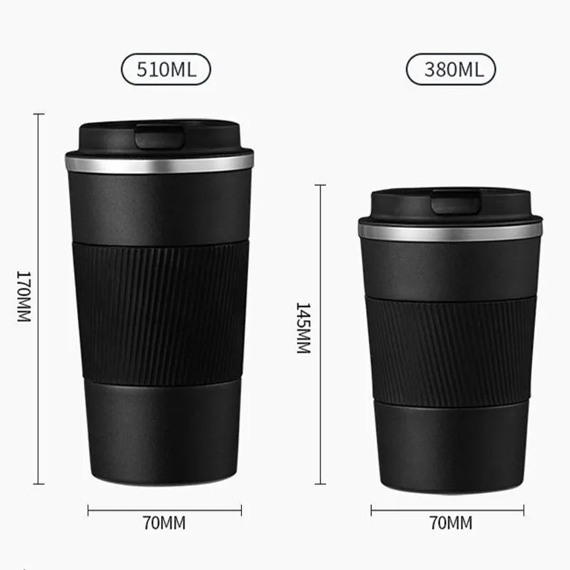 510ml  Stainless Steel Coffee Mugs  Thermos Bottle with Non-slip Case Car Vacuum Flask Travel Insulated Bottle Thermos Cups San Remo