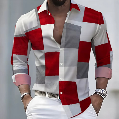 Men's Striped Long-Sleeved Shirt