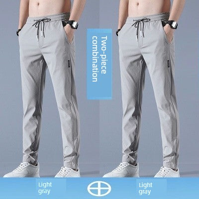 Quick-Dry Pants Men's Summer Thin Sports Pants Ice Silk