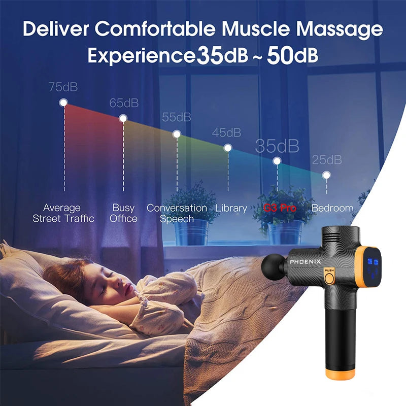 Phoenix A2 Massage Gun Muscle Relaxation Deep Tissue Massager Dynamic Therapy Vibrator Shaping Pain Relief Back Foot Massager San Remo