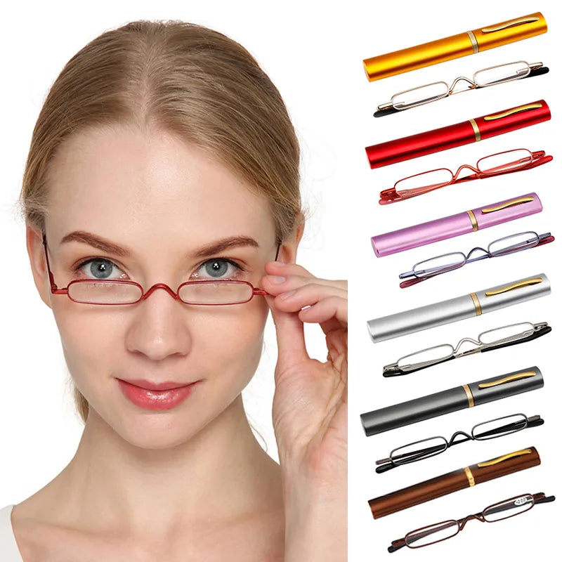 Mini Presbyopia Eyeglasses Portable Folding Mini Pen Reading Glasses Men Women Foldable Light Small Presbyopia Eyeglasses San Remo