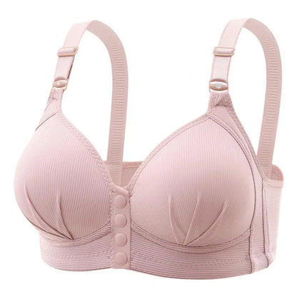 Adjustable Bra Shoulder Strap Front Button Closure 3/4 Cup Wireless Push-up