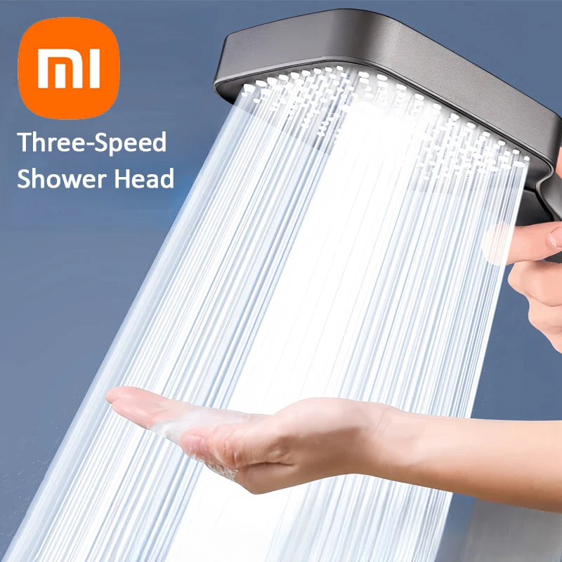 Xiaomi 13cm Large Panel Shower Head 3 Modes Adjustable High Pressure Massage Shower Head Filter Element Bathroom Accessories San Remo Shops