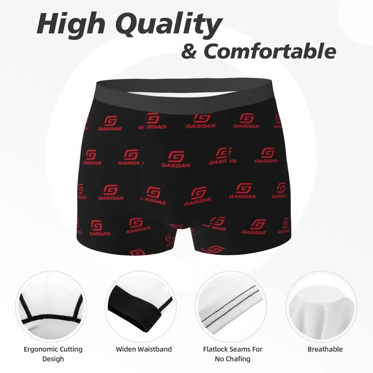 Boxer Underpants Shorts Gasgas Plaid Logo Panties Male Ventilate Underwear For Homme Man Boyfriend Gift