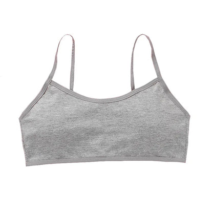 Cotton Spandex Teen bra girl vest Solid color for 8-18 Years Adolescente Kids Underwear Training with Chest Pad cute tops eprolo