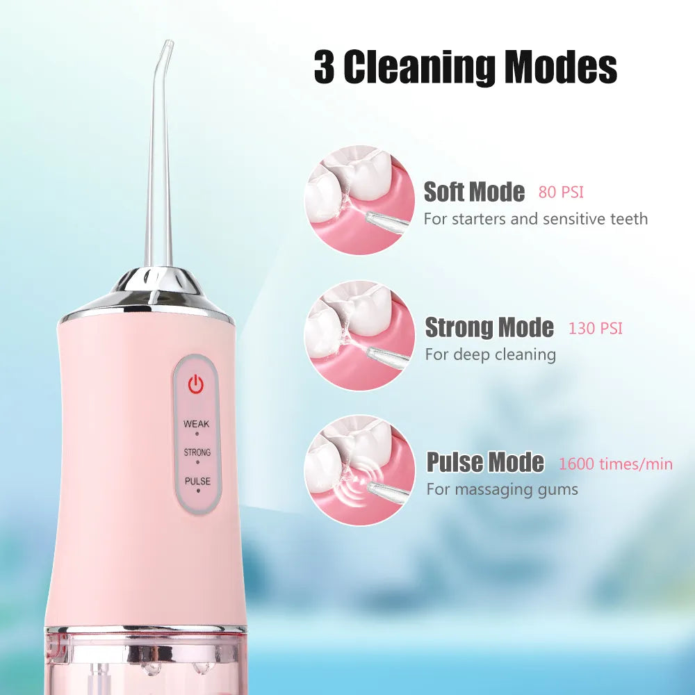 Mouth Washing Machine Powerful Portable Irrigator Dental Water Jet 3 Modes USB Rechargeable 4 Jet for Teeth  Cleaning Health San Remo