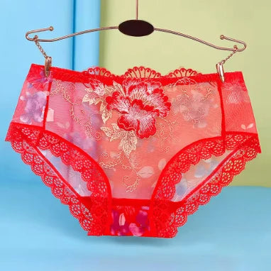 Women Lace Embroidery Panties Briefs