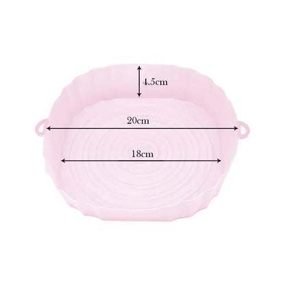18CM Air Fryer Silikonkorb Silikonform Airfryer Ofen Backblech Pizza Fried Chicken Korb Wiederverwendbare Pan Liner Zubehör