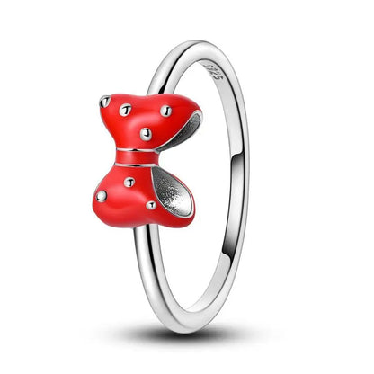 Anillo minimalista con flecha de la suerte y lazo rojo de circonita brillante de plata de ley 925, accesorios de joyería para parejas