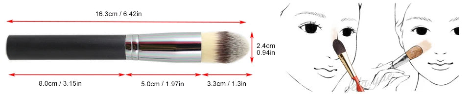 Synthetic Pointed Foundation Brush Large Tapered Contour Kabuki Brush Precise Face Make Up Beauty Tools