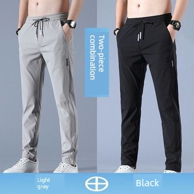 Quick-Dry Pants Men's Summer Thin Sports Pants Ice Silk
