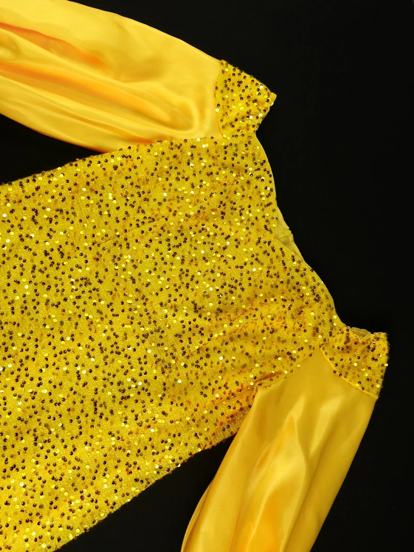 Yellow Shiny Bodycon Party Dresses Off Shoulder Sexy Sequined Event Occasion Wedding