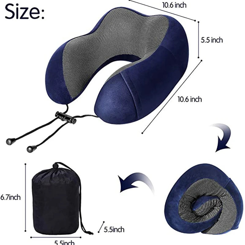 U Shaped Memory Foam Neck Pillows Soft Travel Pillow Massage Neck Pillow Sleeping Airplane Pillow Cervical Healthcare Bedding San Remo Shops