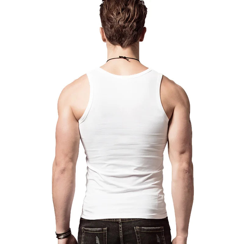 3pcs/lot Cotton Mens Underwear Sleeveless Tank Top Solid Muscle Vest Undershirts O-neck Gymclothing T-shirt men's vest Male San Remo