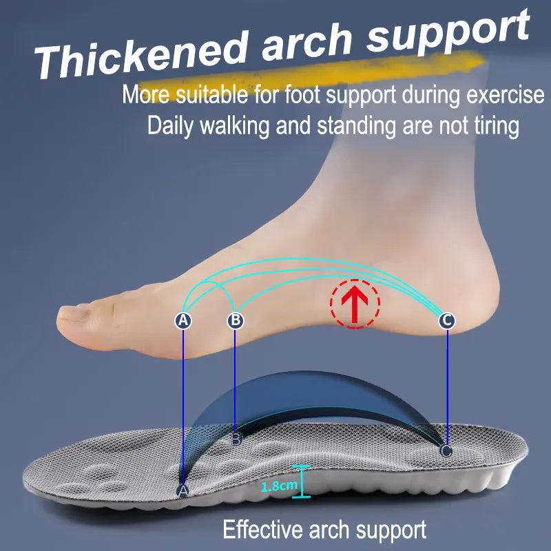 High Elasticity Latex Sport Insoles Soft Shoe Pads Arch Support Orthotic Insoles Breathable Deodorant Shock Absorption Cushion San Remo Shops