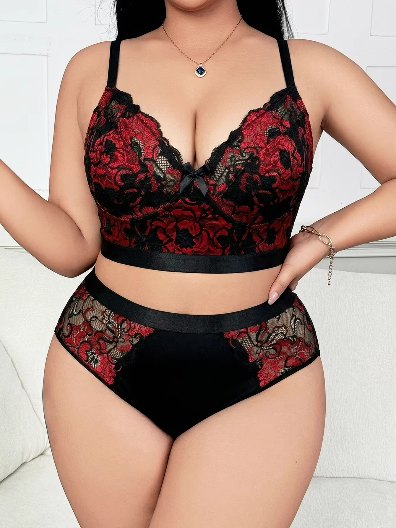 Plus Size Minimizer Lingerie Set