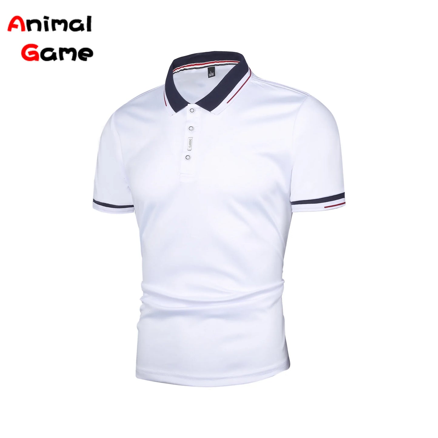 Dropshipping New Polo Shirt Men Solid Casual Cotton Polo Giraffe Men Slim Fit Embroidery Short Sleeve Men's Polo 8 Colors