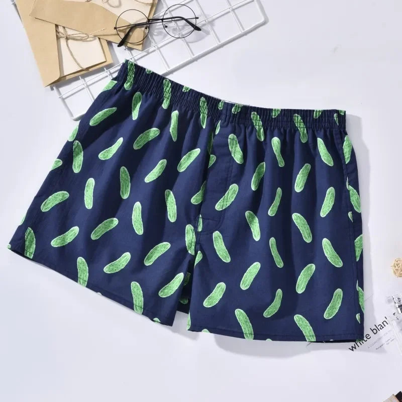 3pcs Boxer Men Shorts Boxers 100% Cotton Men Underwear Men's Panties Loose Male Underpants Homme Large Size Printing Arrow Pants San Remo