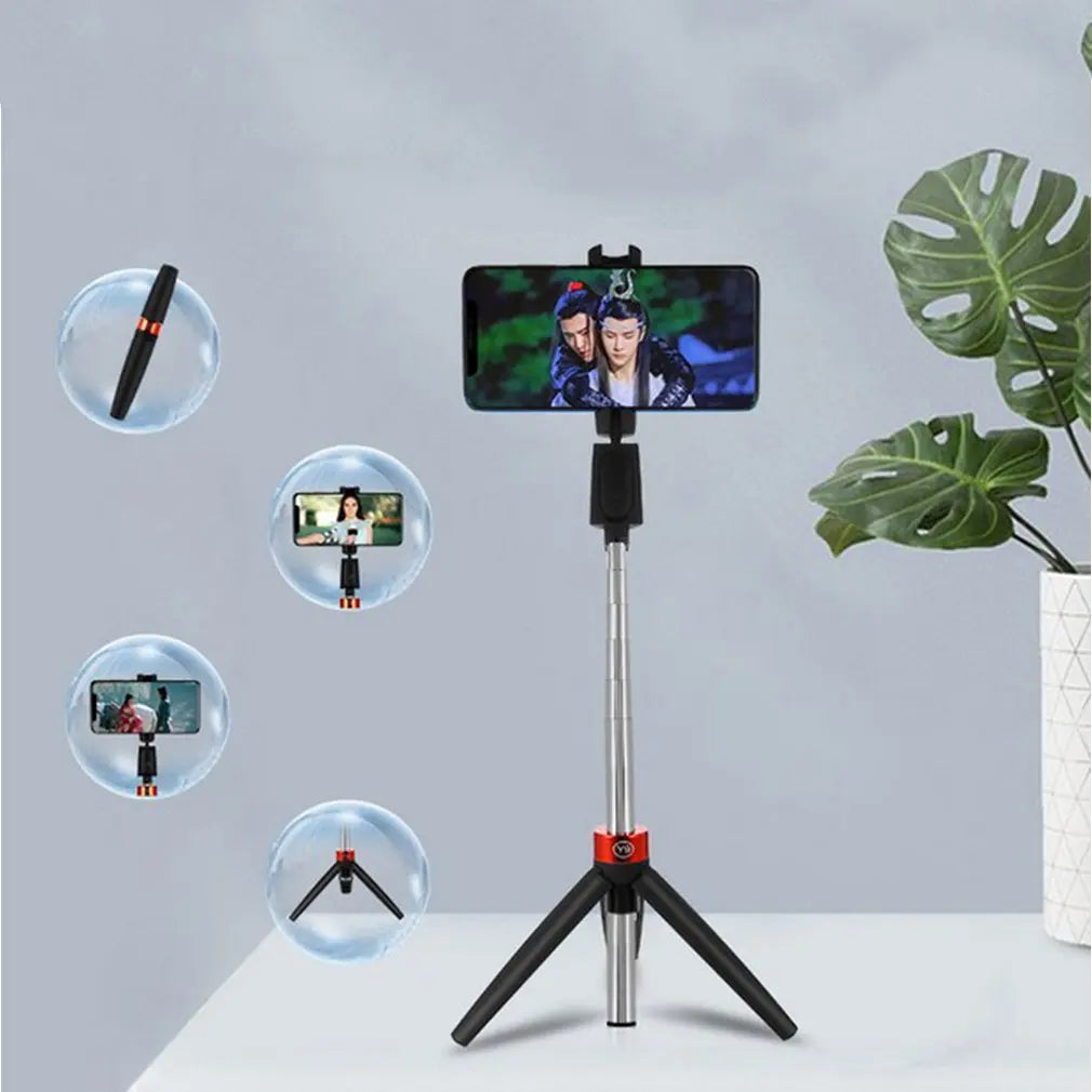 Portable Selfie Stick Phone Tripod with Wireless Remote Extendable Tripod Stand Universal 360 Rotation Live Triangle Bracket San Remo Shops