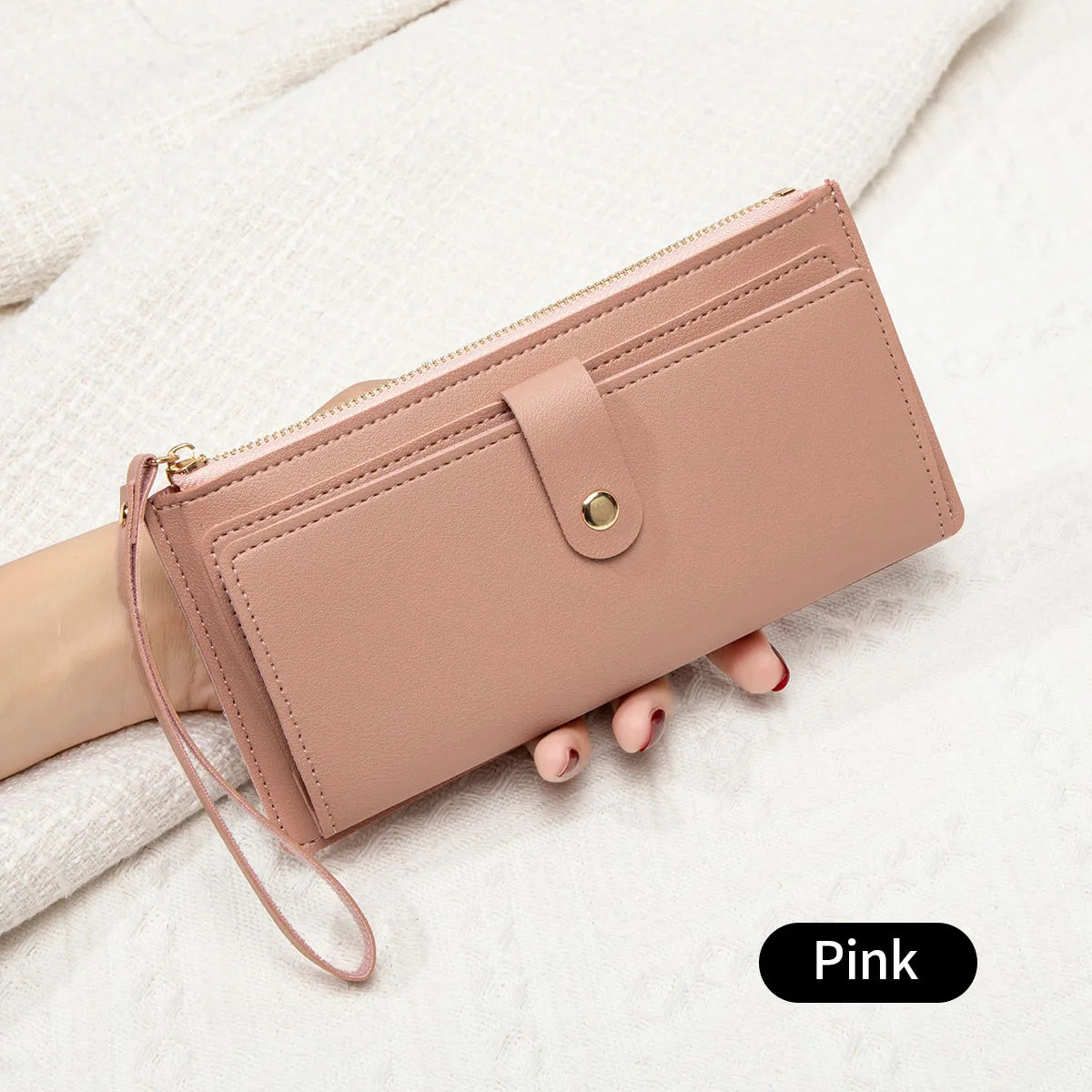 Ultra thin mini PU leather coin purse simple women's long card bag multifunctional handheld credit card holder women's wallet