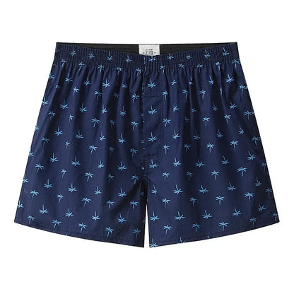 S-XL mens cotton underwear boxer shorts casual plaid elastic waistband button mens boxer underwear comfortable shorts for home