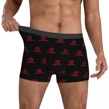 Boxer Underpants Shorts Gasgas Plaid Logo Panties Male Ventilate Underwear For Homme Man Boyfriend Gift