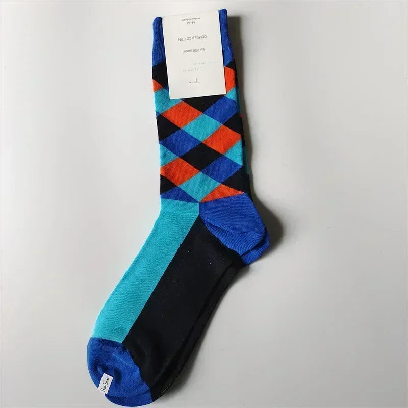 Happy Socks Men's Classic Crew Sock, Shoe Size 10 - 13 Soft Cotton