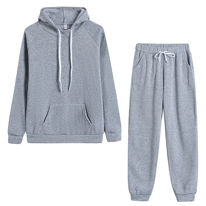 New Autumn Winter Woman Tracksuit Hoodies+Sweatpants 2-Piece Fashion Causal Jogging sweatshirt Clothes Pullover Fleece Pant Sets