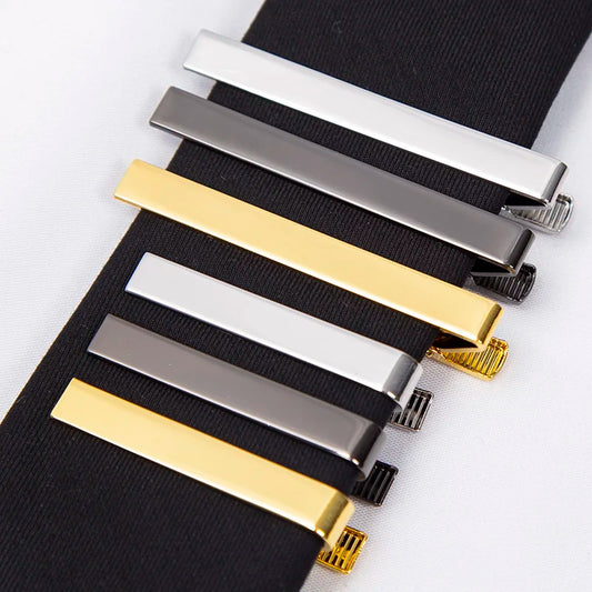 Tie Clips Gold Colour Fashion Ties for Men Gifts Metal Simple Bar Clasp Practical Necktie Accessories Tie Pin Mens Collar Clip San Remo Shops