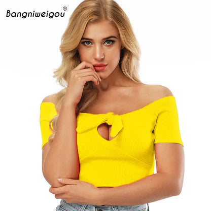 Off Shoulder Knit Crop Top