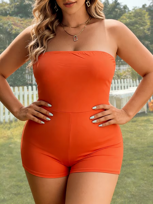 Plus Size Women's Jumpsuit Sleeveless Solid Slim