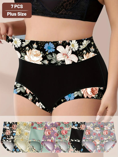 7pcs Plus Size Panties Multi Color