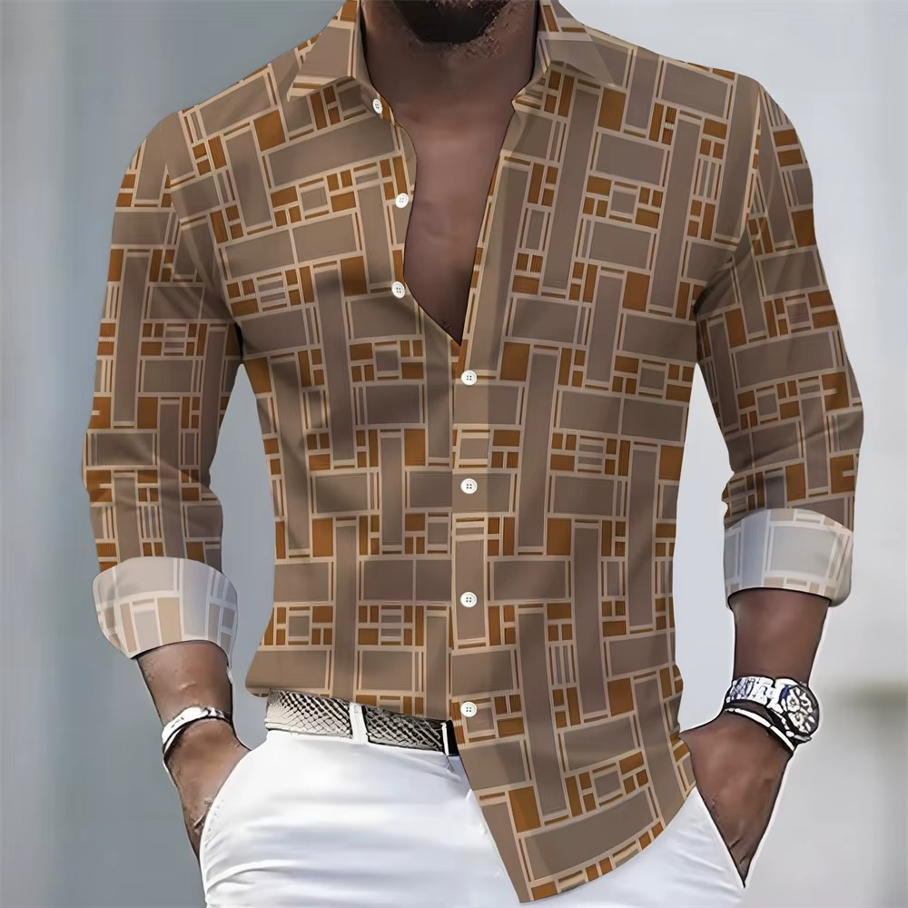 Men's Striped Long-Sleeved Shirt