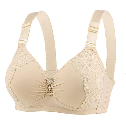 Push Up Bras for Women Large Size Full Cup Adjustment Wireless Lace Seamless Bralette
