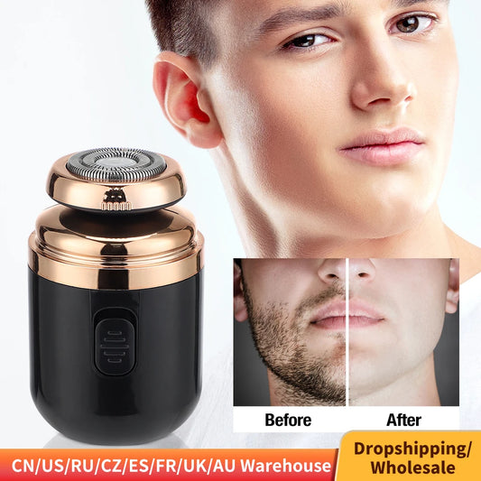 2IN1 Mini Men's Electric Shaver Capsule Washable Electric Razor Portable Rechargeable Shaving Mashine for Man Nose Hair Trimmer San Remo